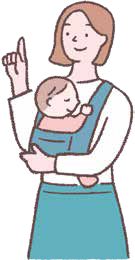 赤ちゃんを抱えるママ