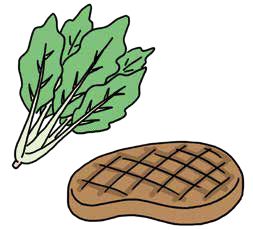 ほうれん草と赤身の肉