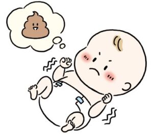 うんちをする赤ちゃん